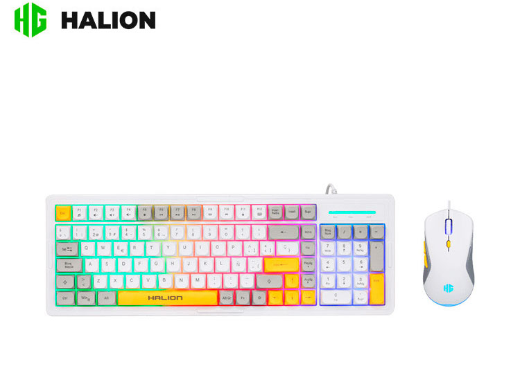 KIT GAMER HALION COBRA K425C, TECLADO Y MOUSE, RAINBOW - 2