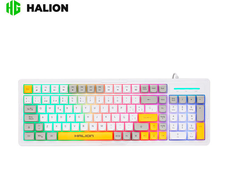 KIT GAMER HALION COBRA K425C, TECLADO Y MOUSE, RAINBOW - 3