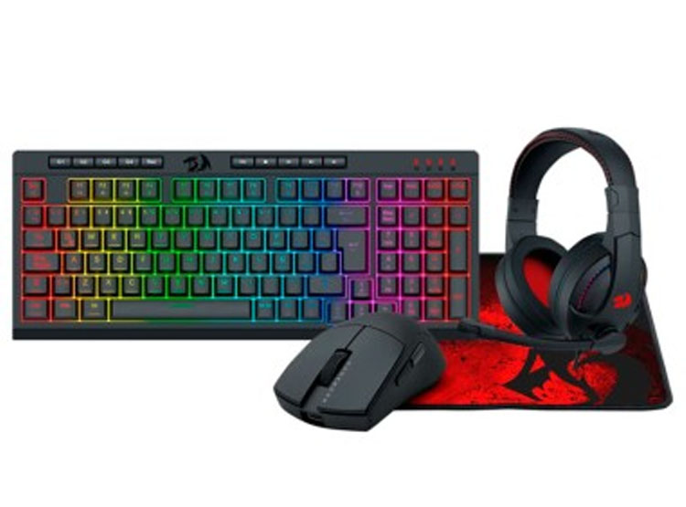 COMBO REDRAGON 4 EN 1 S147-SP TECLADO K515 SPANISH + MOUSE M724 + AURICULAR H211 + PAD P016 - 2