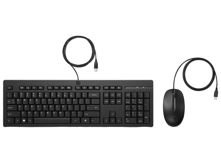 KIT DE TECLADO Y MOUSE HP 225, ALÁMBRICO, USB, NEGRO NEGRO - 1