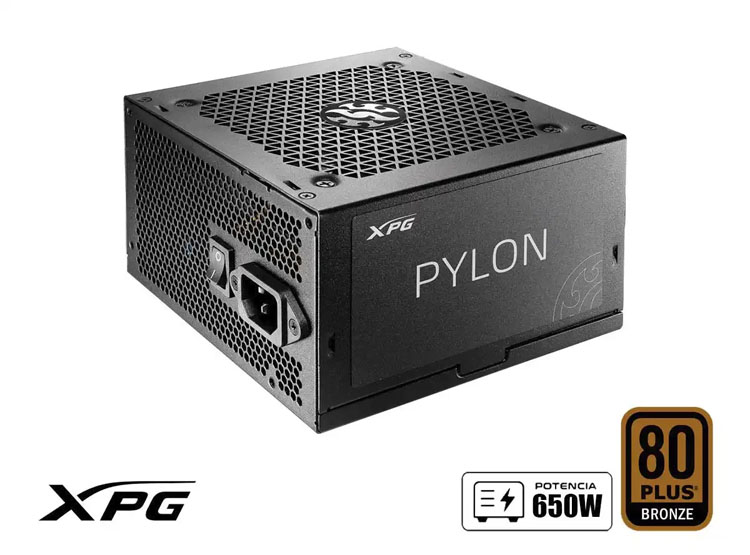 FUENTE DE PODER XPG 650W PYLON (75260129) ATX, 80 PLUS BRONZE, NO MODULAR, NEGRO - 1