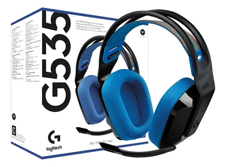 AUDIFONO C/MICROF. LOGITECH G535 LIGHTSPEED PS5/PS4/PC WIRELESS BLACK/BLUE (939-002218) - 2