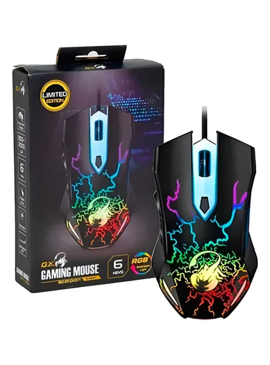 MOUSE GENIUS GX SCORPION SPEAR 2000 DPI 6-BOT RGB BLACK - 1