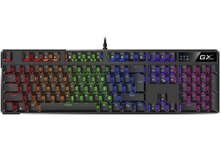 TECLADO GENIUS GX SCORPION K12 GAMING RGB LED MECHANICAL USB AI BROWN SWITCH BLACK - 1