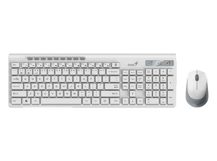 TECLADO GENIUS + MOUSE DUAL WIRELESS/BT SLIMSTAR 8230 AI COPILOT MULTIMEDIA SP WHITE - 2