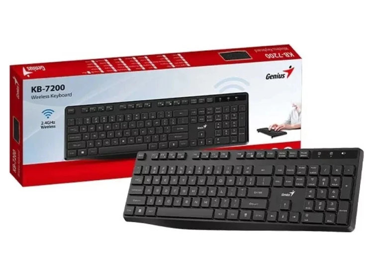 TECLADO GENIUS WIRELESS KB-7200 AI COPILOT SILENT MULTIMEDIA USB SP BLACK - 1