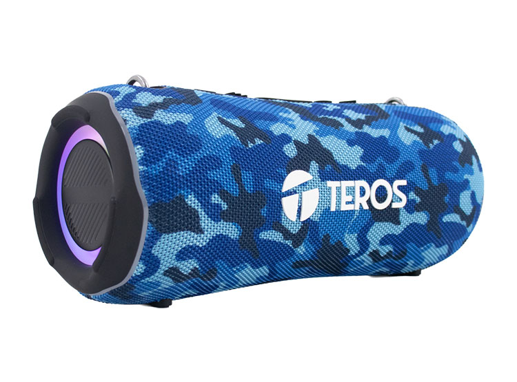 PARLANTE TEROS ULTRA TE-6046BM, BT 5.3, RGB, TWS, COLOR AZUL MILITAR CAMUFLADO - 1