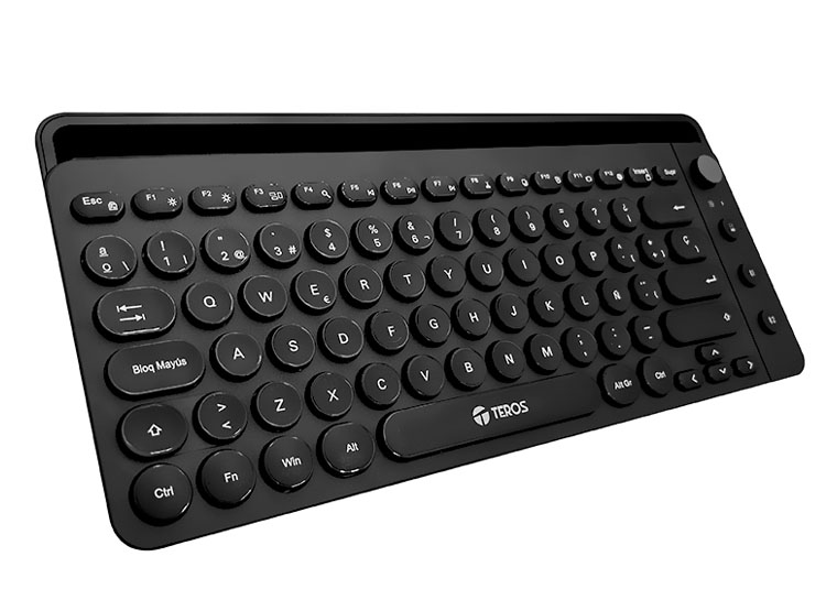TECLADO INALÁMBRICO TEROS TE-4064N, 2.4 GHZ, BLUETOOTH 3.0 / 5.2, 80 TECLAS, NEGRO - 1