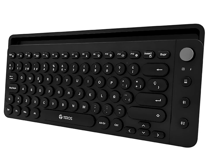 TECLADO INALÁMBRICO TEROS TE-4064N, 2.4 GHZ, BLUETOOTH 3.0 / 5.2, 80 TECLAS, NEGRO - 2