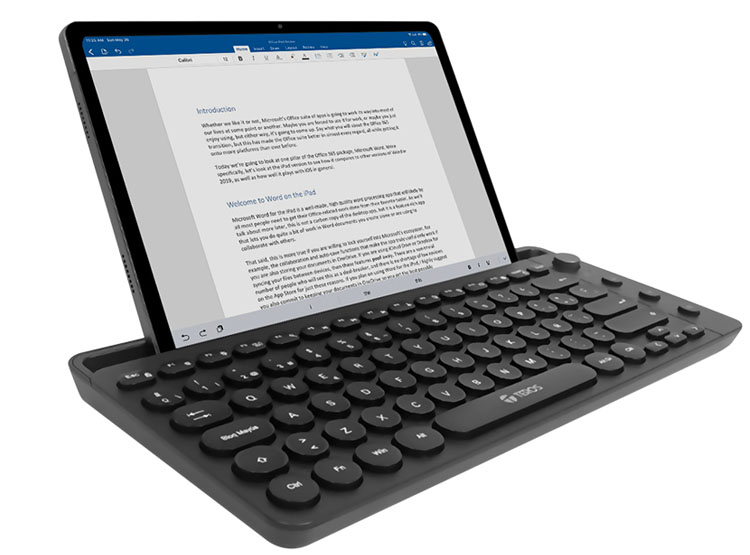 TECLADO INALÁMBRICO TEROS TE-4064N, 2.4 GHZ, BLUETOOTH 3.0 / 5.2, 80 TECLAS, NEGRO - 4