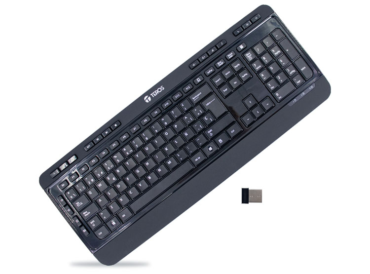 TECLADO INALÁMBRICO TEROS TE-4074CS, 2.4GHZ, USB, NEGRO - 1