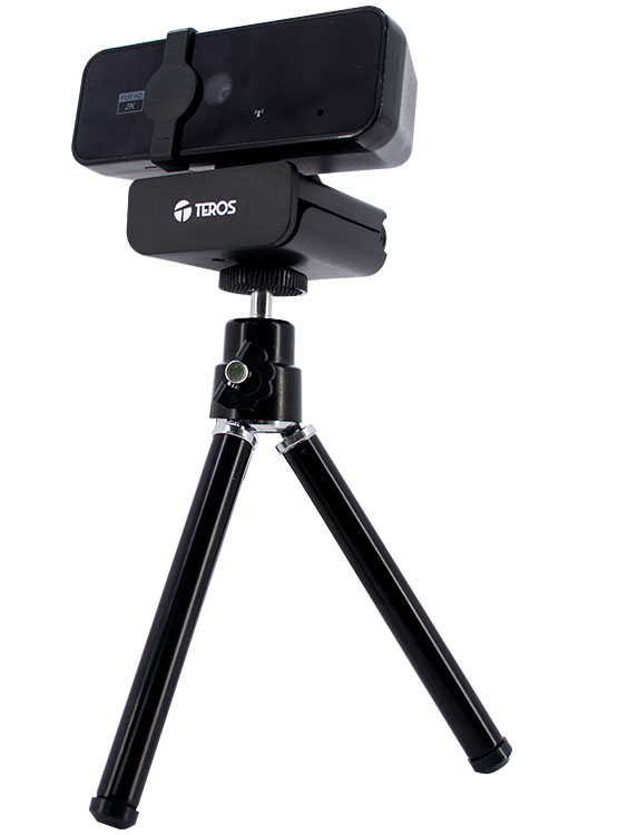 WEBCAM TEROS TE-9072, 2K, MICRÓFONO INCORPORADO, USB 2.0 - 3