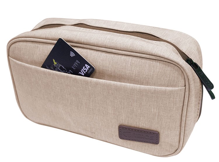 CARTUCHERA / ESTUCHE / ORGANIZADOR / PORTACABLES TEROS TE-ACS9015, BEIGE - 3