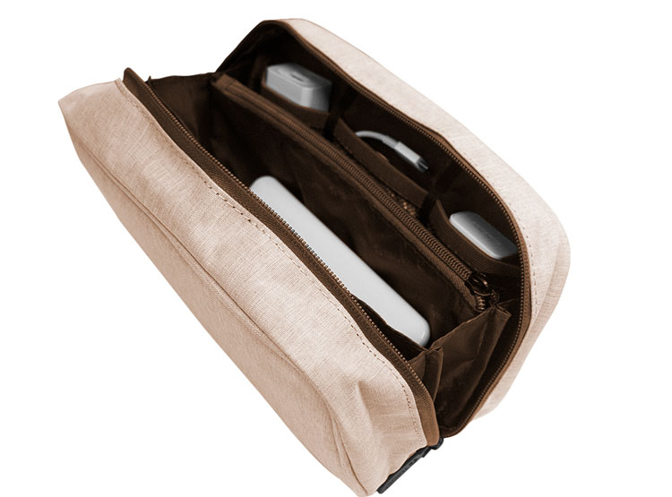 CARTUCHERA / ESTUCHE / ORGANIZADOR / PORTACABLES TEROS TE-ACS9015, BEIGE - 5