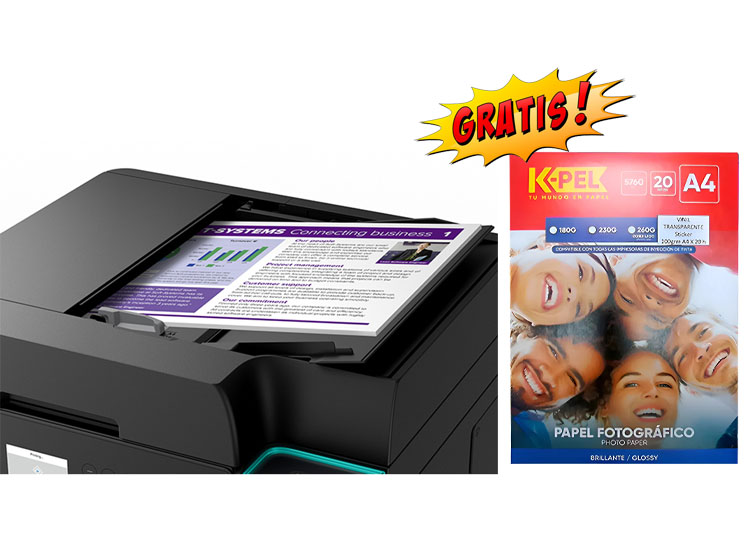 MULTIFUNCIONAL DE TINTA EPSON ECOTANK L6370, IMPRIME / ESCANEA / COPIA / WI-FI / ETHERNET / USB - 3
