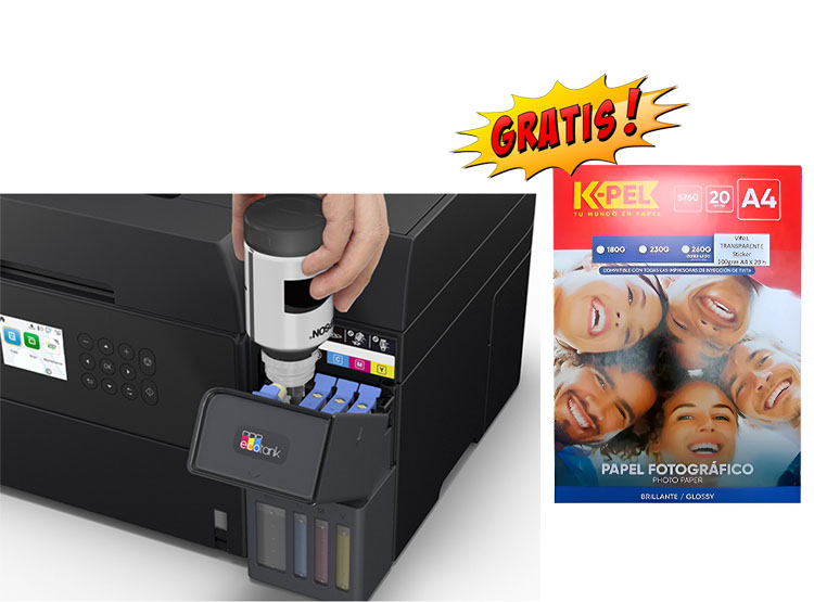 MULTIFUNCIONAL DE TINTA EPSON ECOTANK L6370, IMPRIME / ESCANEA / COPIA / WI-FI / ETHERNET / USB - 4