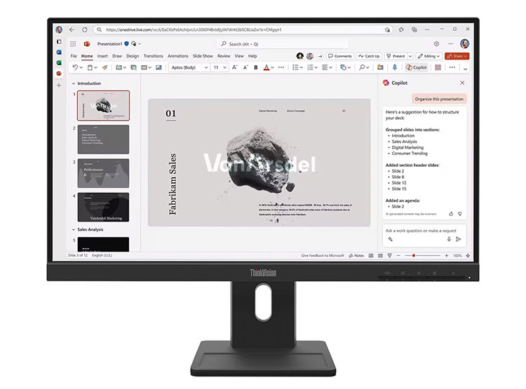 MONITOR LENOVO THINKVISION E22-40, 21.5' 1920X1080 WLED IPS, HDMI/DP/VGA COLOR RAVEN BLACK - 1
