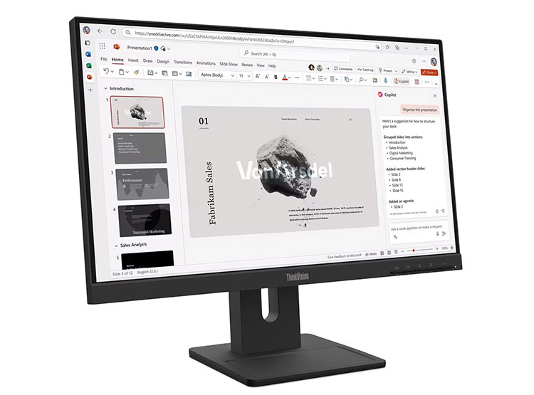 MONITOR LENOVO THINKVISION E22-40, 21.5' 1920X1080 WLED IPS, HDMI/DP/VGA COLOR RAVEN BLACK - 2