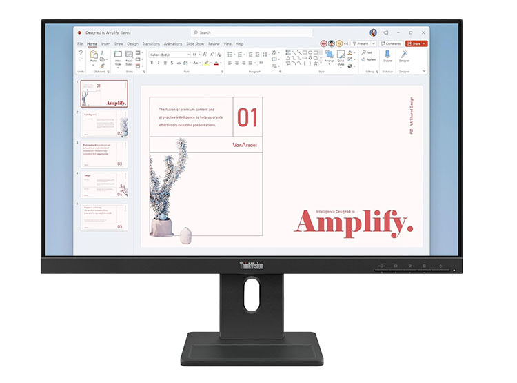 MONITOR PLANO LENOVO THINKVISION E24-40, 23.8' WLED FHD IPS / HDMI / DP / VGA / PARLANTES (2WX2) - 1