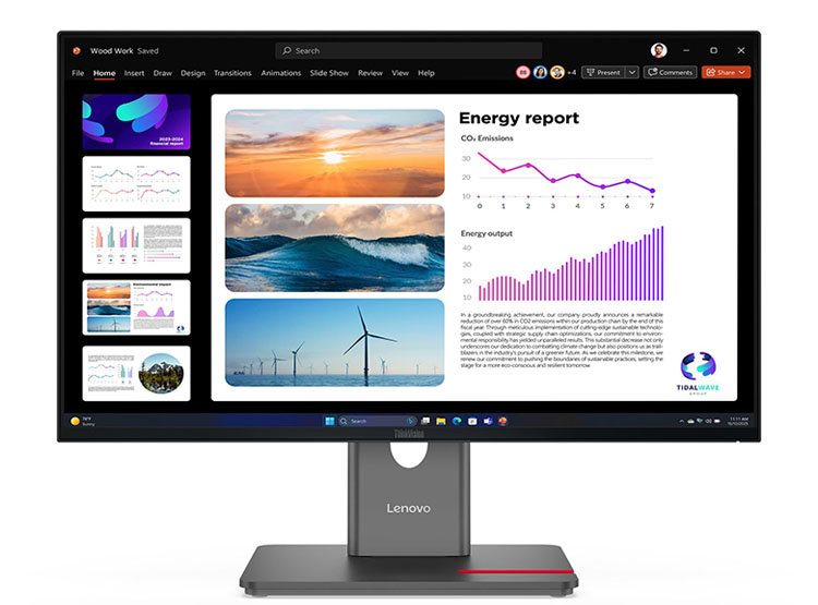MONITOR PLANO LENOVO THINKVISION P24Q-40, 23.8' QHD / IPS / HDMI / DP / DP-OUT / USB-A / USB-B / USB-C - 1