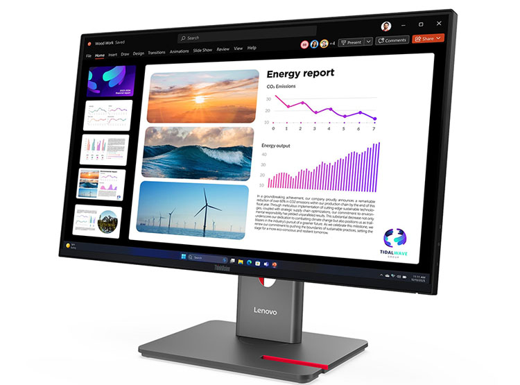 MONITOR PLANO LENOVO THINKVISION P24Q-40, 23.8' QHD / IPS / HDMI / DP / DP-OUT / USB-A / USB-B / USB-C - 2