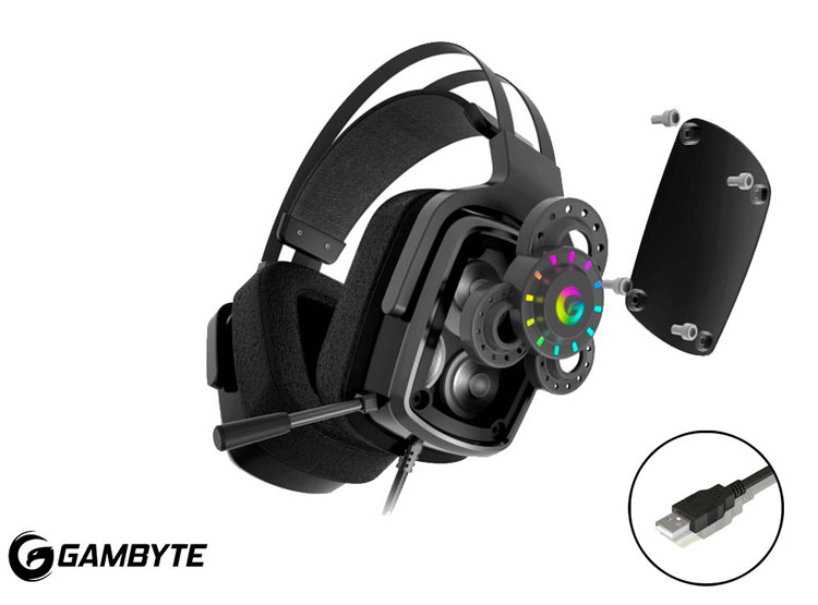 AURICULAR GAMBYTE ARGON GAMING 7.1 (GI-ARGON-MR) NEGRO - 2