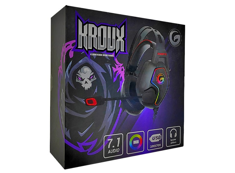 AURICULAR GAMBYTE KROUX GAMING 7.1 (GI-KROUX-KT) CON MICROFONO, INTERFAZ USB, RGB, NEGRO - 2
