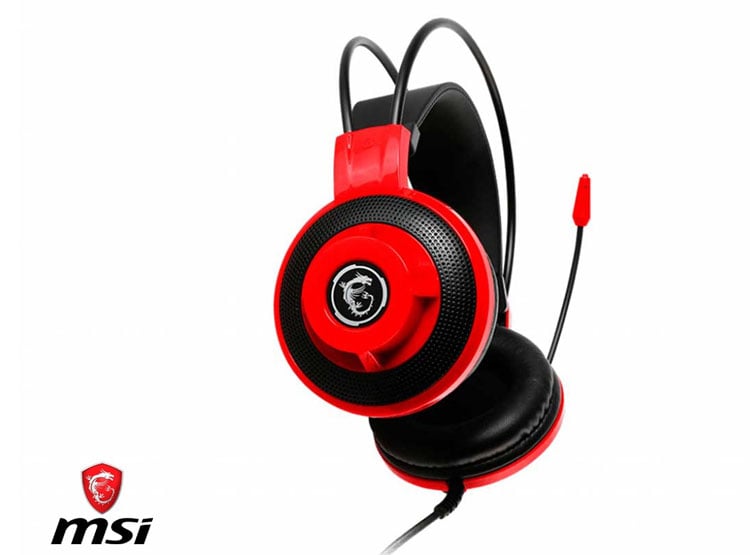 AURICULAR MSI GAMING DS501 (DS501) CON MICROFONO, INTERFAZ JACK 3.5 MM, NEGRO C/ ROJO - 2