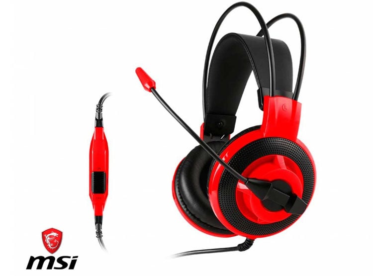 AURICULAR MSI GAMING DS501 (DS501) CON MICROFONO, INTERFAZ JACK 3.5 MM, NEGRO C/ ROJO - 4