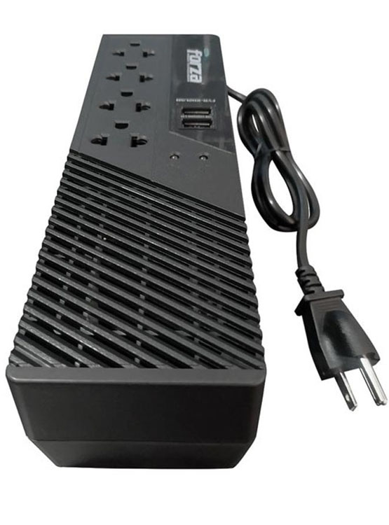 ESTABILIZADOR FORZA 1000VA 4 TOMAS, 2 PUERTO USB, CAPACIDAD 1000VA / 500W, ENTRADA NEMA 5 -15P, INDICADOR DE LUZ LED, COLOR NEGRO - 1