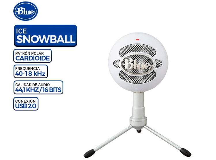 MICROFONO BLUE SNOWBALL ICE USB CARDIOID WHITE - 1