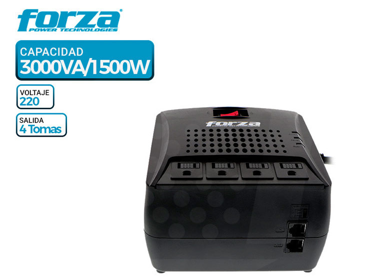 ESTABILIZADOOR FORZA FVR-3002, 3000VA/1500 - 1