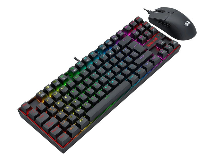 COMBO REDRAGON S145-SP TECLADO KUMARA RGB SPANISH RED SWITCH + MOUSE M724 BLACK - 4