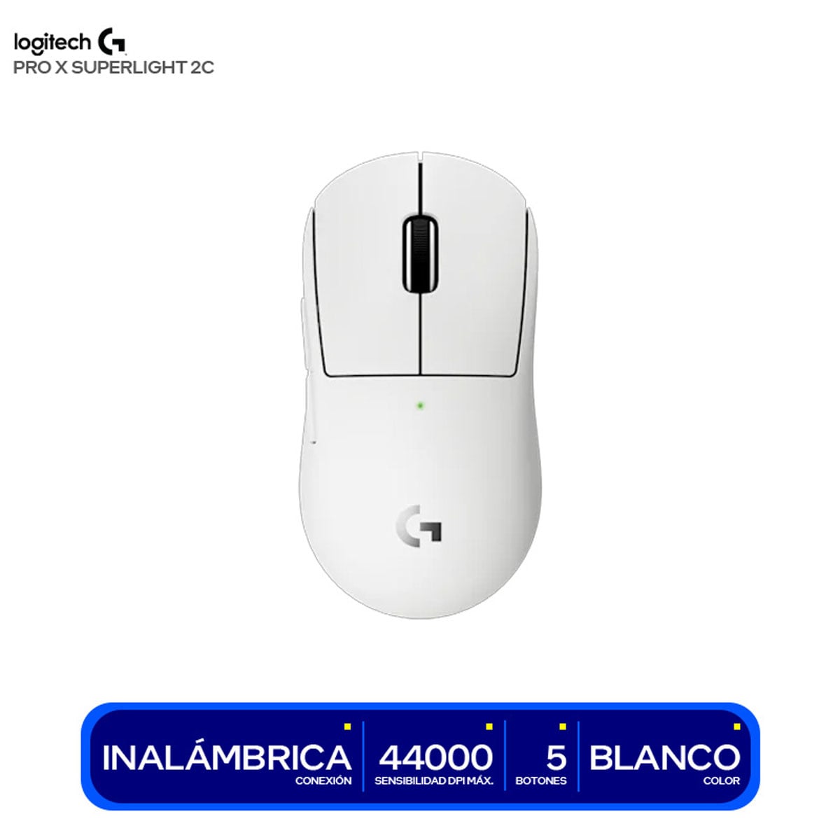 MOUSE LOGITECH G PRO X SUPERLIGHT 2C 44K DPI / WIRELESS LIGHTSPEED / LIGHTFORCE HERO 2 WHITE (910-007537) - 1