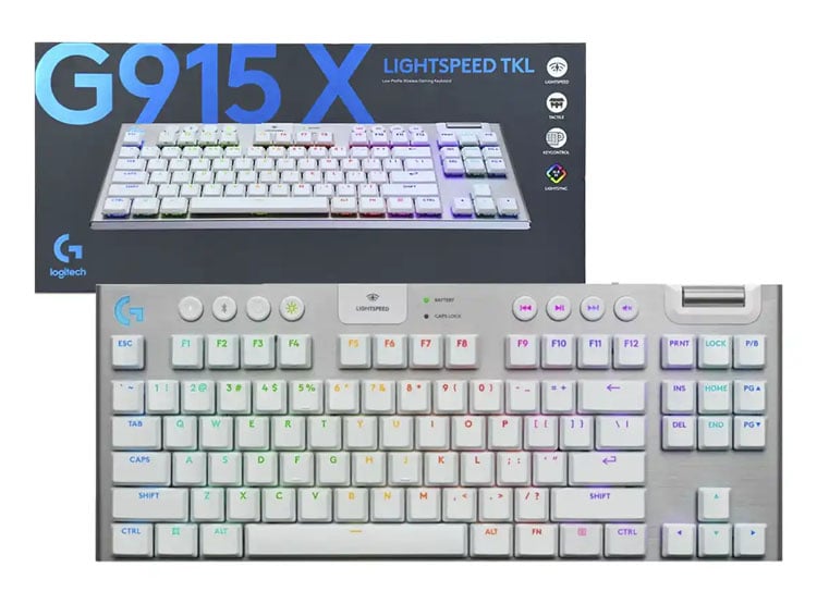 TECLADO LOGITECH G915 X TKL LIGHTSPEED/ BT LIGHTSYNC RGB / KEYCONTROL WHITE (920-012732) - 1