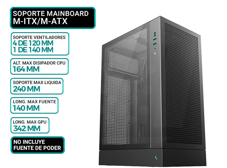 CASE DEEPCOOL CH170 PLUS, V7TEMPLADO - 1