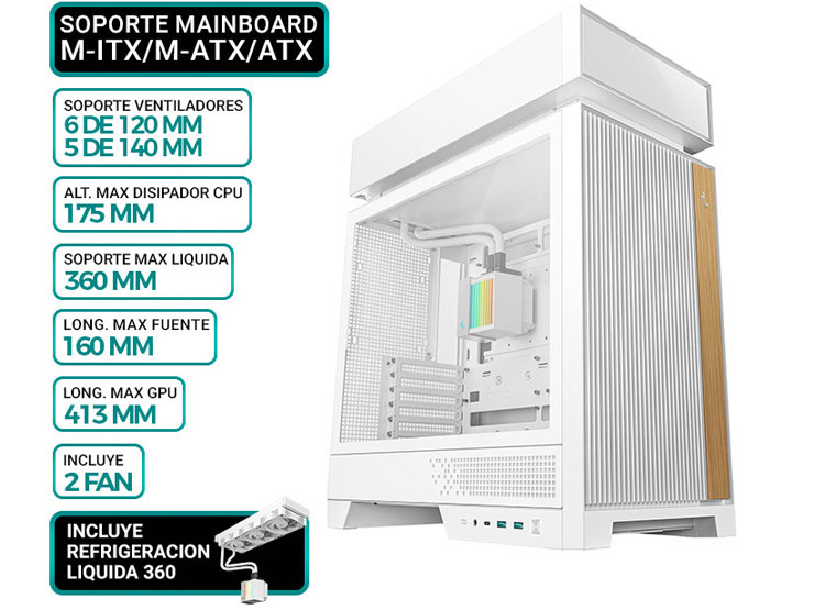 CASE DEEPCOOL CL6600 WH - 1