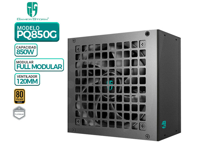 FUENTE DE PODER GAMER STORM PQ850G, 80 PLUS GOLD MODULAR, 850W - 1