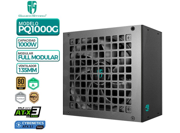 FUENTE DE PODER GAMER STORM PQ1000G, 80 PLUS GOLD MODULAR, 1000W - 1