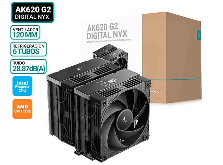 COOLER DE PROCESADOR DEEPCOOL AK620 G2 DIGITAL NYX BK - 1