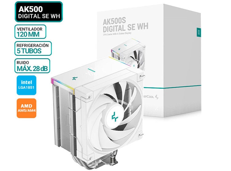 COOLER DE PROCESADOR DEEPCOOL AK500S DIGITAL SE WH - 1