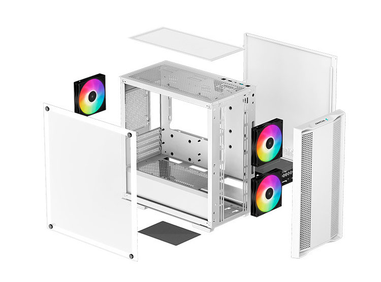 CASE DEEPCOOL CC360 WH ARGB, V/TEMPLADO - 6