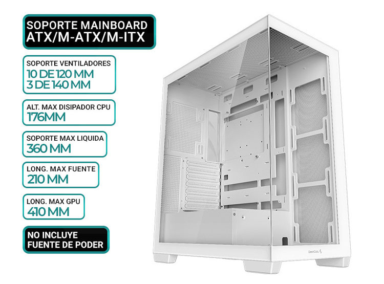 CASE DEEPCOOL CG580 WH, V/TEMPLADO - 1