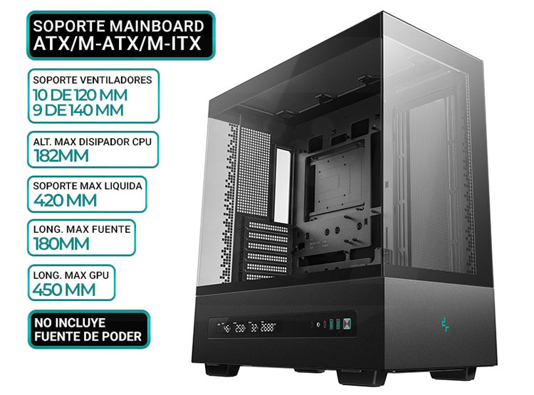 CASE DEEPCOOL CH690 DIGITAL BK, V/TEMPLADO - 1