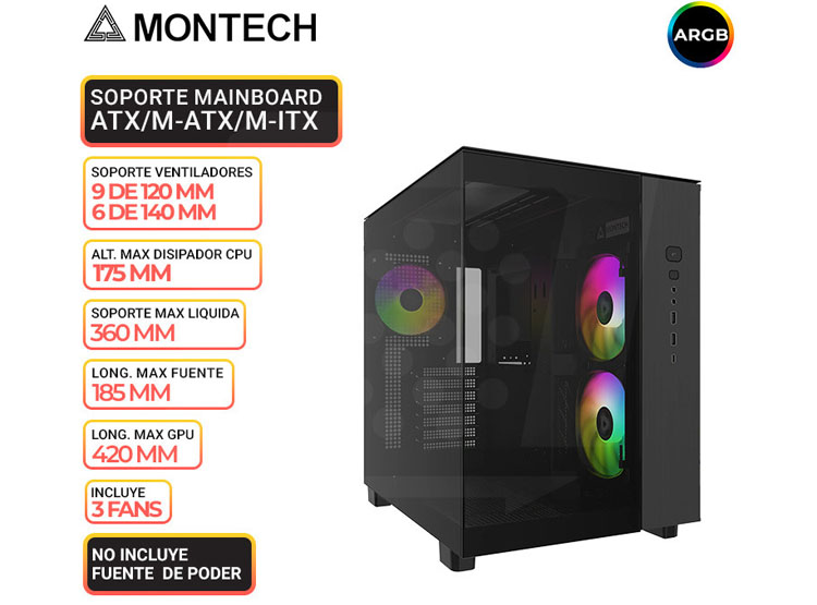 CASE MONTECH KING 65 PRO, BLACK - 1