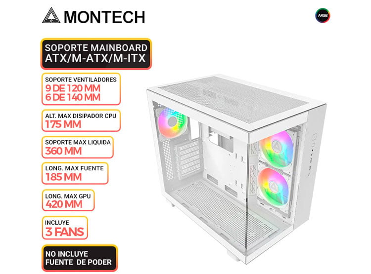 CASE MONTECH KING 65 PRO, WHITE - 1