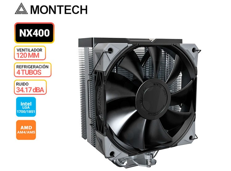 COOLER DE PROCESADOR MONTECH NX400 BLACK - 1