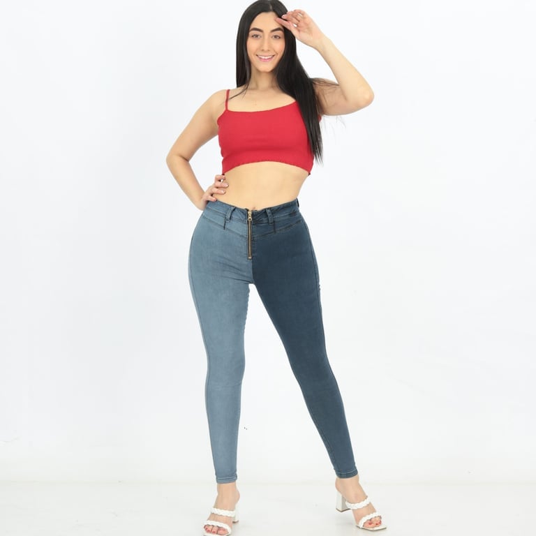 PANTALÓN JEANS MUJER BENCUS JEANS GRIS - 1