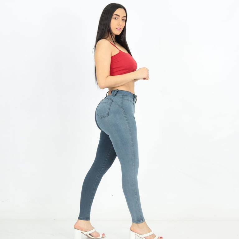 PANTALÓN JEANS MUJER BENCUS JEANS GRIS - 5