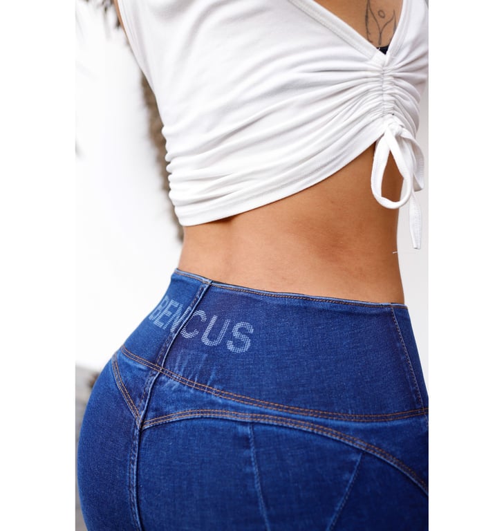 JEANS MUJER BENCUS JEANS AZUL MARINO RETRO PANTALÓN PUSH UP - 5